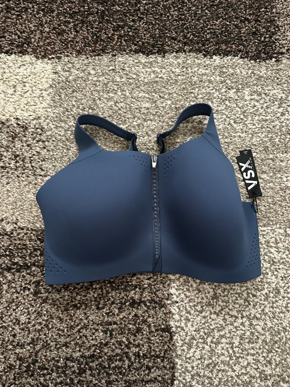 VICTORIA'S SECRET VSX (38DD) Blue Sea Featherweight Max Front Close Sports Bra